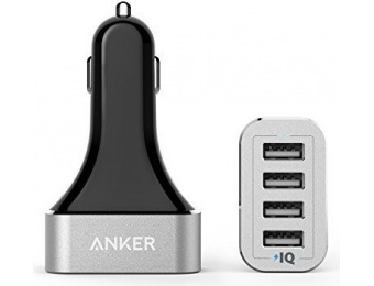 60% off Anker 9.6A / 48W 4-Port USB Car Charger with PowerIQ