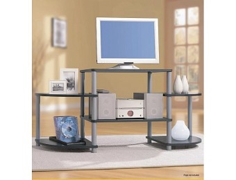 80% off Essential Home Black and Silver Entertainment Center