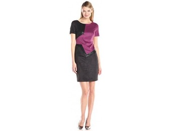 $99 off Jax Women's Short Sleeve Color Blocked Suede Shift Dress
