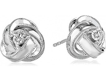 75% off Sterling Silver Diamond-Accented Knot Stud Earrings