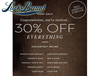30% off Everything at Lucky Brand, One Day Sale