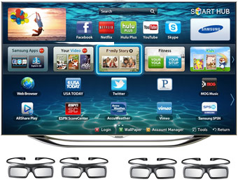 $1,720 off Samsung UN55ES8000 55" 3D LED HDTV w/4 3D Glasses