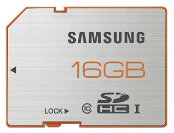 44% off Samsung Plus 16GB SDHC Class 10 Flash Card, MBSPAGCAM