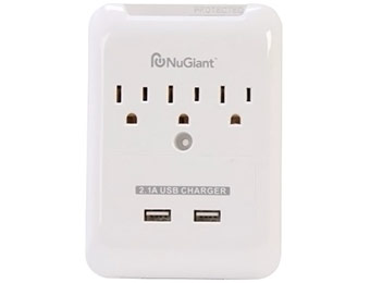50% off NuGiant NSS19 Slim Surge Wall Tap w/ USB Charging Ports