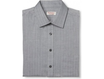 65% off Merona Men's Non-Iron Regular Fit Stripe Dress Shirt, Gray
