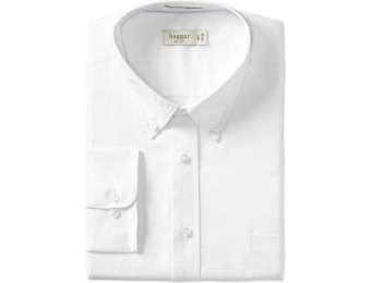 60% off Haggar Men's Pinpoint Oxford Solid Long Sleeve Dress Shirt