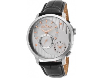 93% off Lucien Piccard Messina Black Genuine Leather Watch