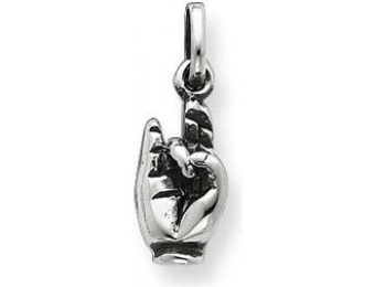57% off Silver Antiqued Hand Symbol Charm