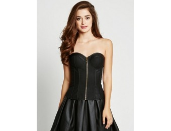 52% off G by GUESS Katy Faux-Leather Bustier Top