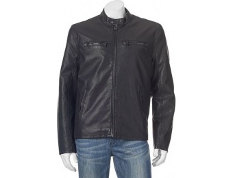 80% off Dockers Faux-Leather Classic Racer Men's Jacket