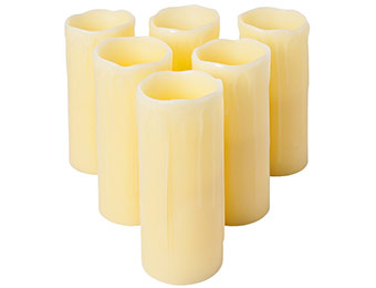 34% off 6x Wax Drip Flameless LED Battery Operated Pillar Candles