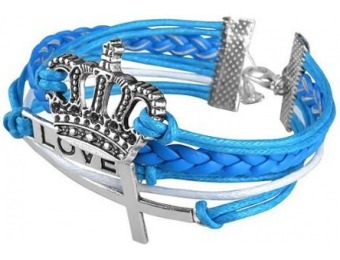 99% off Zodaca Fashion Leather Cute Infinity Charm Bracelet