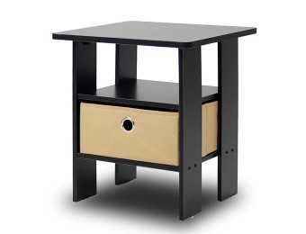 50% off Furinno 11157EX/BR End Table Night Stand with Bin Drawer