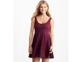 46% off Lace Overlay Fit & Flare Dress