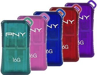 33% off PNY Micro Sleek Attaché 16GB USB Flash Drives (5 colors)