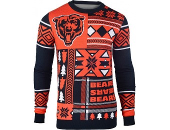 43% off Klew Men's Chicago Bears Patches Ugly Sweater