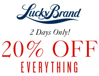 Extra 20% off Your Entire Purchase at Lucky Jeans
