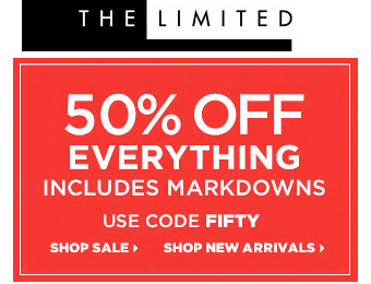 Extra 50% off Everything Including Sale Items with code: FIFTY