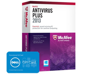 50% off McAfee AntiVirus Plus 2013 & $40 Dell eGift Card