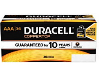 68% off Duracell Coppertop Alkaline AAA Batteries, Pack Of 36