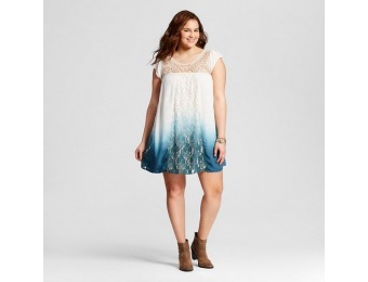 65% off Women's Plus Size Cap Sleeve Dress with Lace