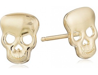 67% off 14k Yellow Gold Skull Stud Earrings
