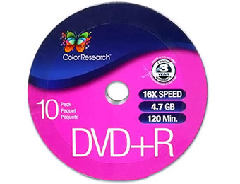 Color Research DVD+R 10-Pack, Free after $10 rebate