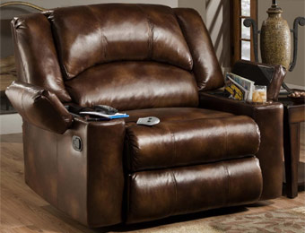 $850 off Simmons Boss Leather Massage Recliner