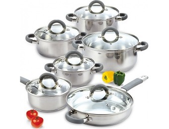 Deal: Cook N Home 02410 12Pc Stainless Steel Cookware Set
