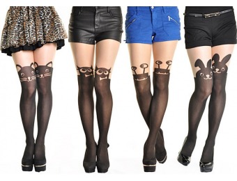 40% off Animal Patterned Faux Thigh-Hi Tights