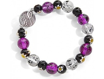 90% off Purple Artisan Glass Bead Stretch Bracelet