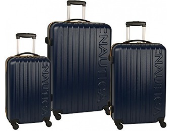 88% off Nautica Long Shore 3 Pc Hard Side Spinner Luggage Set
