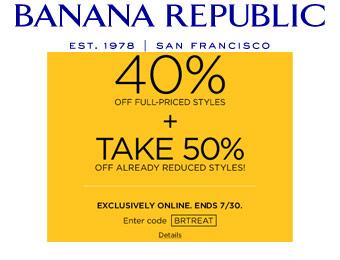 40% off Regular Items + 50% off Sale Items w/code: BRTREAT