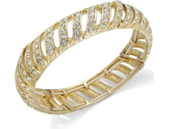 75% off Charter Club Gold-Tone and Crystal Stretch Bracelet