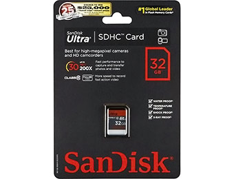 64% off SanDisk Ultra 32GB SDHC UHS-I Class 10 Memory Card