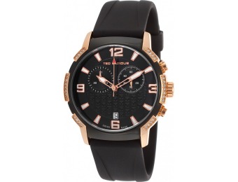 94% off Ted Lapidus Men's Crystal Chrono Black Rubber Watch