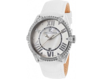 94% off Ted Lapidus Women's White Leather Mother of Pearl Dial Watch