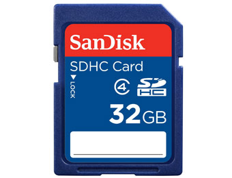 $40 off SanDisk 32GB Class 4 SDHC Flash Memory Card