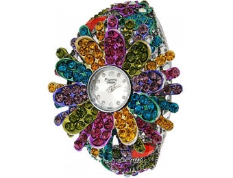 91% off American Exchange Silver Plated Flower Bangle Antique Watch