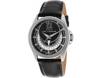 94% off Ted Lapidus Women's Black Genuine Leather Black Dial Watch