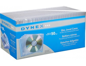 75% off Dynex 50-pack Clear Slim Jewel Cases