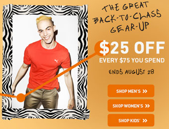 $25 off Every $75 You Spend, Puma Store Back to School Sale