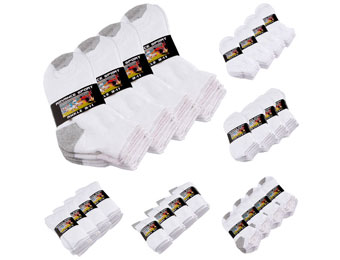 60% off 12 Pairs Men's Athletic Socks, Several Styles