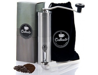 25% off Stainless Steel Coffee Grinder - Adjustable Ceramic Burr