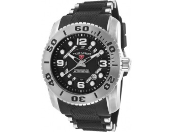 90% off Swiss Legend Commander Pro Black Silicone and Dial SS Watch