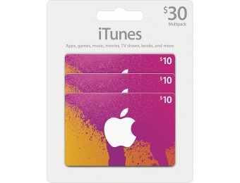 10% off Apple $10 Itunes Gift Cards (3-pack)
