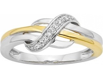 80% off Diamond Accent Sterling Silver Two Tone Infinity Ring