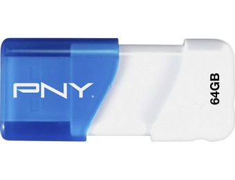 63% off Pny Compact Attache 64gb Usb 2.0 Flash Drive - Blue