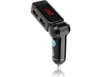 54% off In-car Bluetooth FM Transmitter w/ Dual USB Charger