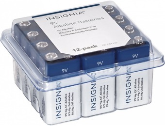 40% off Insignia 9v Batteries (12-pack) - White/blue